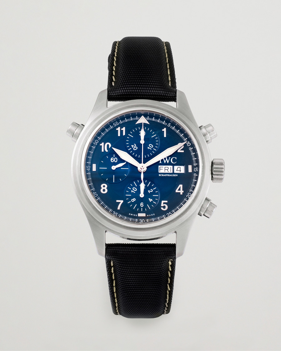 Men | IWC Pre-Owned Doppelchronograph IW3713 Silver | IWC Pre-Owned | Doppelchronograph IW3713 Silver