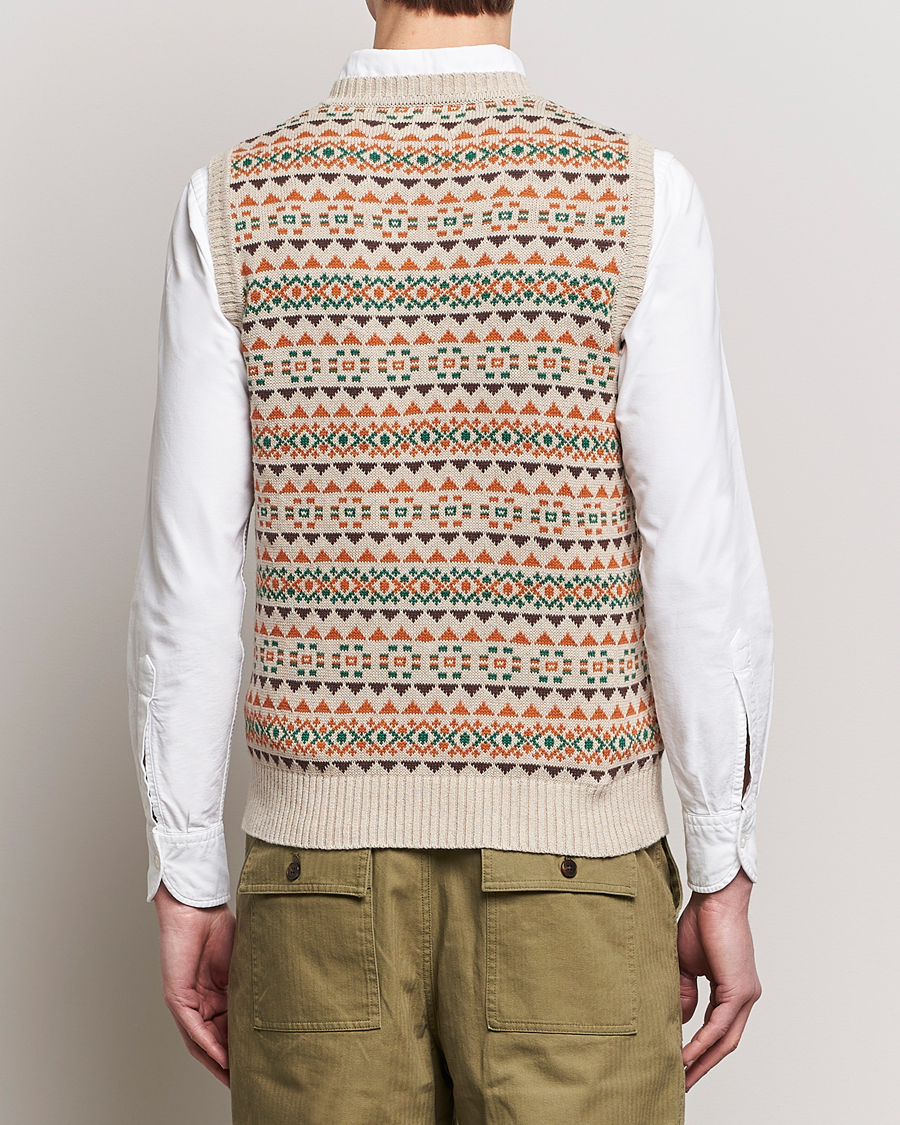 Men | Sweaters & Knitwear | BEAMS PLUS | Fairisle Knit Vest Beige