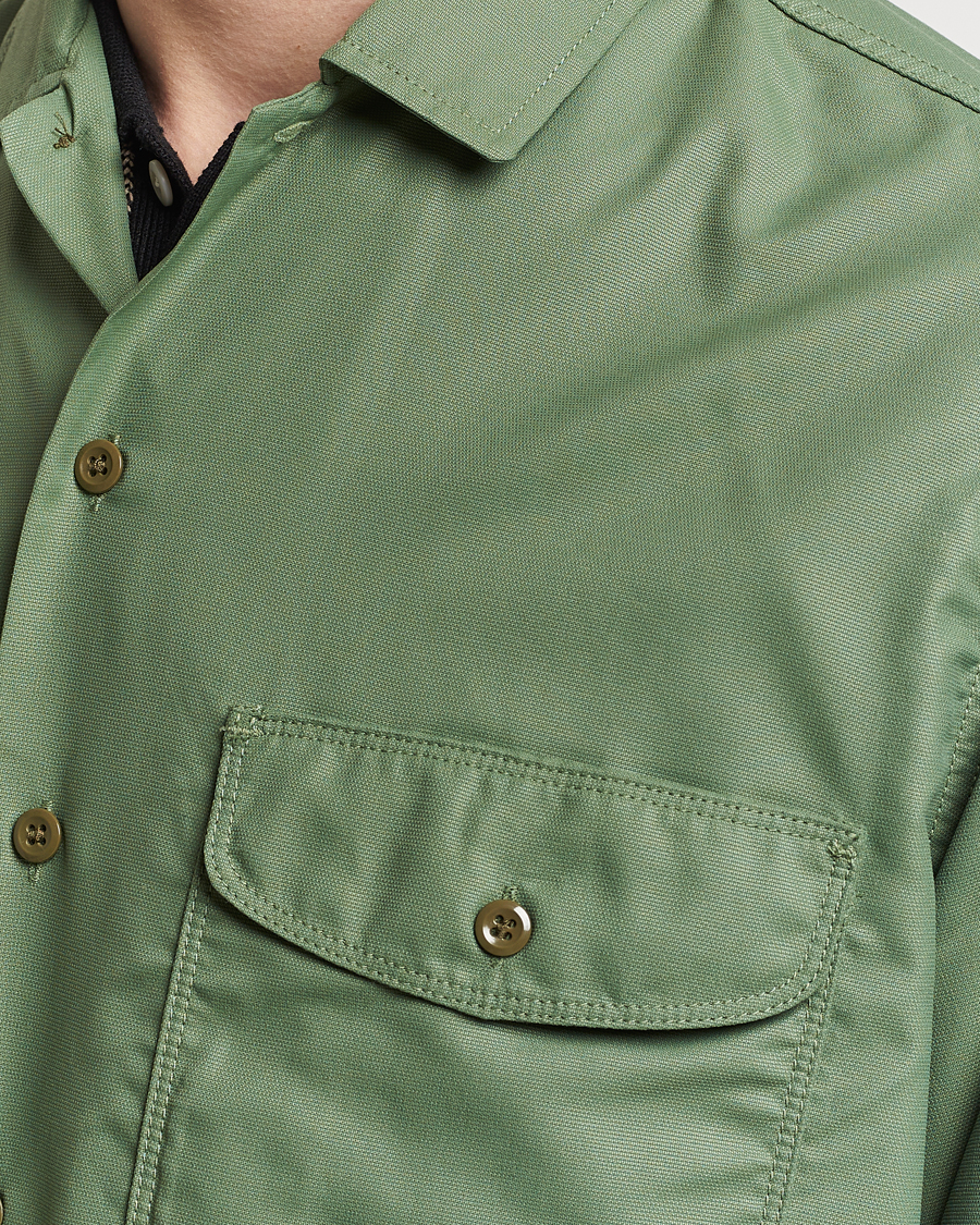 Men | Shirts | BEAMS PLUS | Work Micro Nylon Overshirt Olive