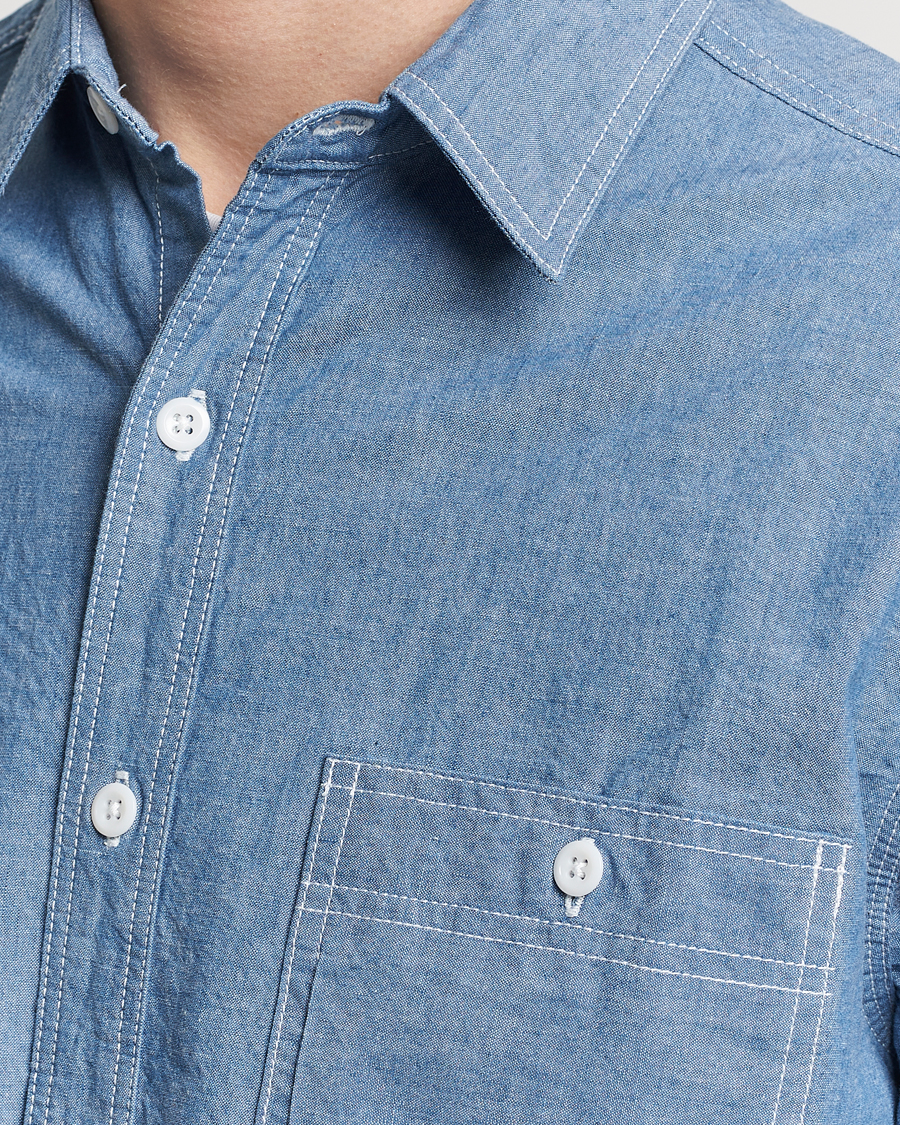 Men | Shirts | BEAMS PLUS | Work Chambray Overshirt Light Blue