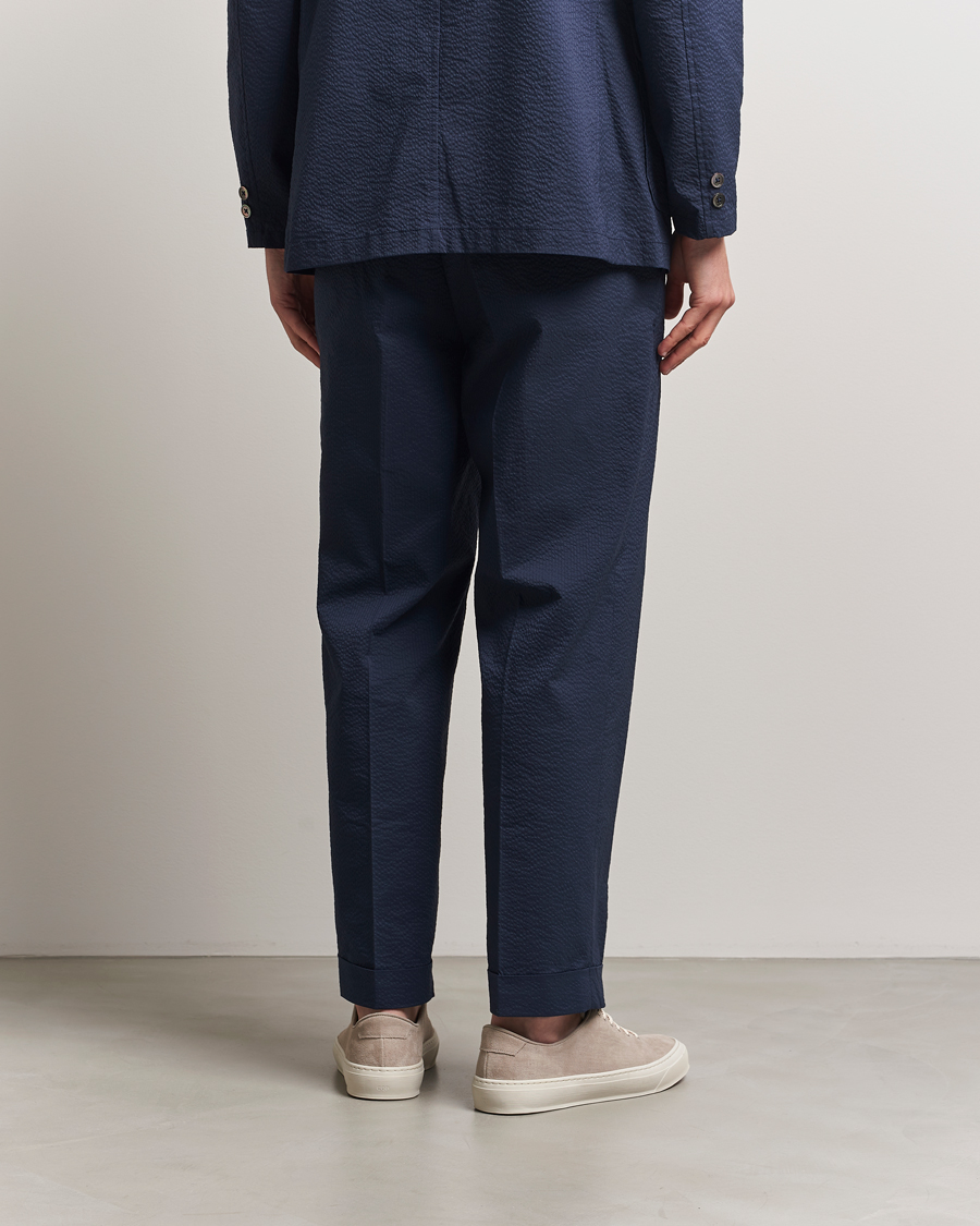 Men | Trousers | BEAMS PLUS | Seersucker Ivy Trousers Navy