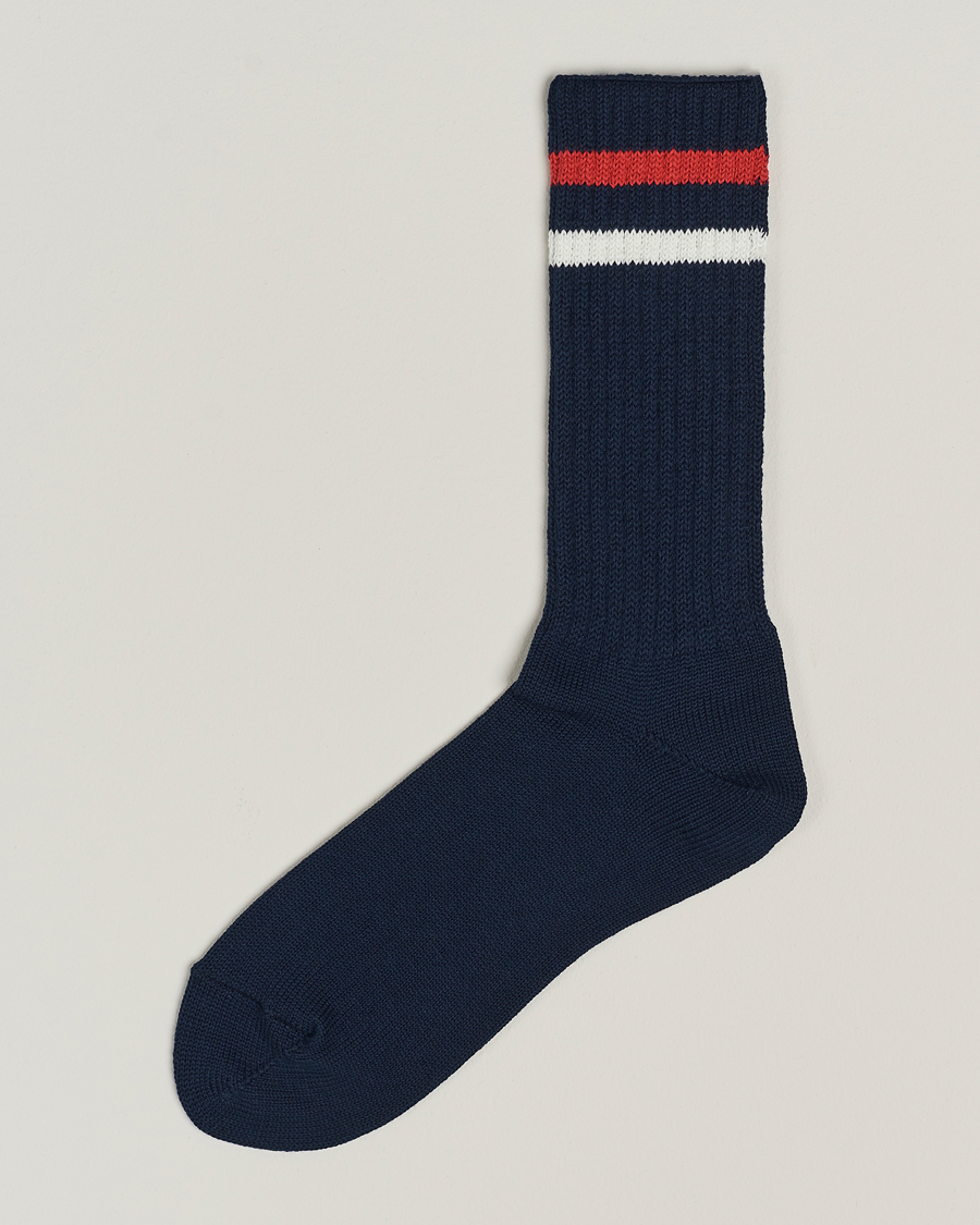 Men | Underwear & Socks | BEAMS PLUS | Schoolboy Socks Navy/Red