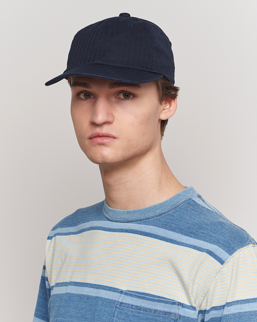 Men | BEAMS PLUS 6 Panel Herringbone Cap Navy | BEAMS PLUS | 6 Panel Herringbone Cap Navy