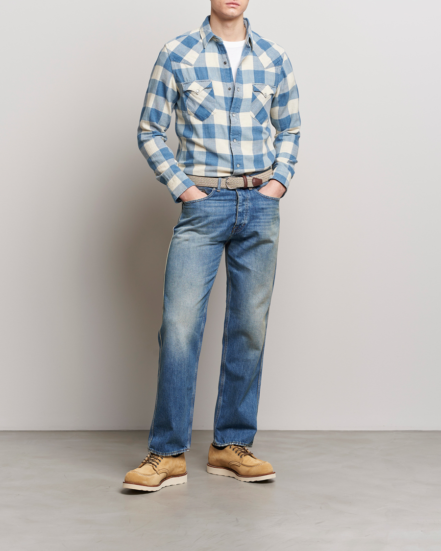 Men | Shirts | RRL | Buffalo Western Shirt Indigo/Cream Check
