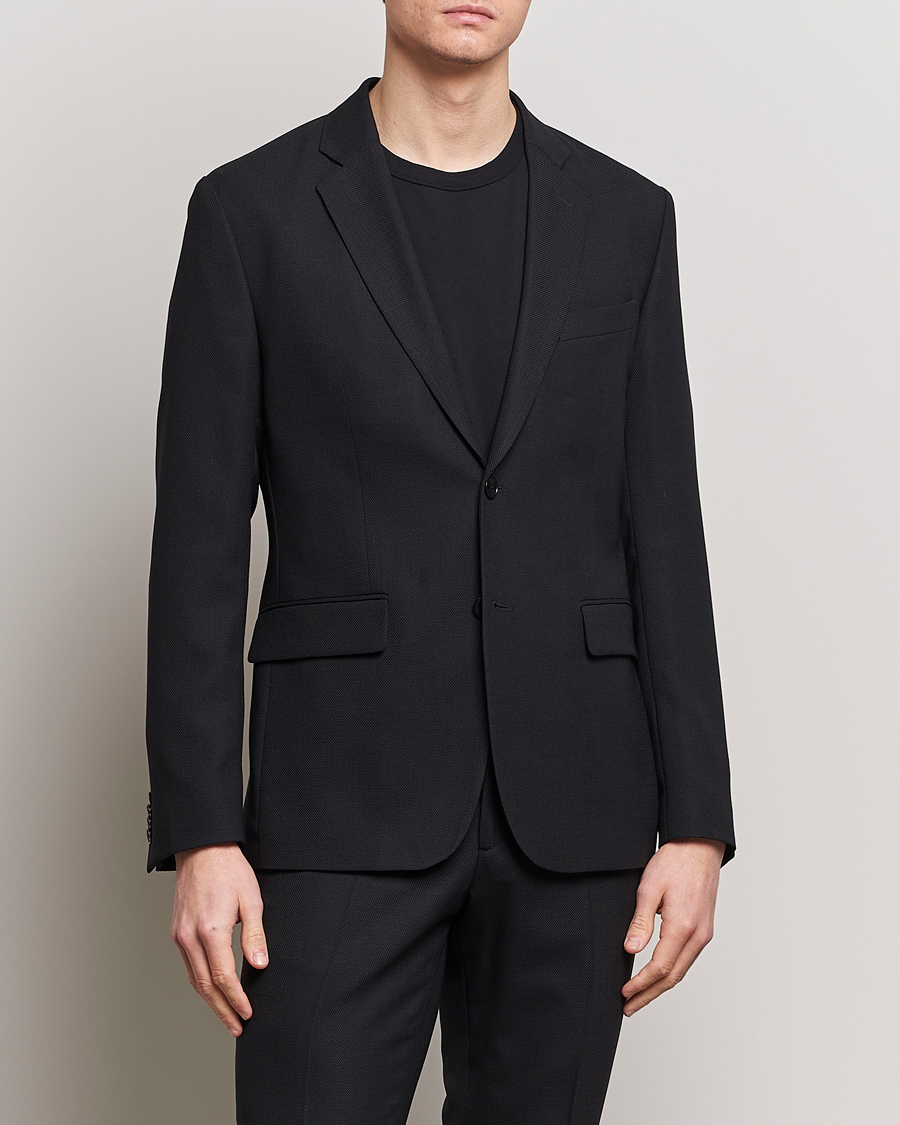 Men | Blazers | J.Lindeberg | Hopper Active Hopsack Blazer Black