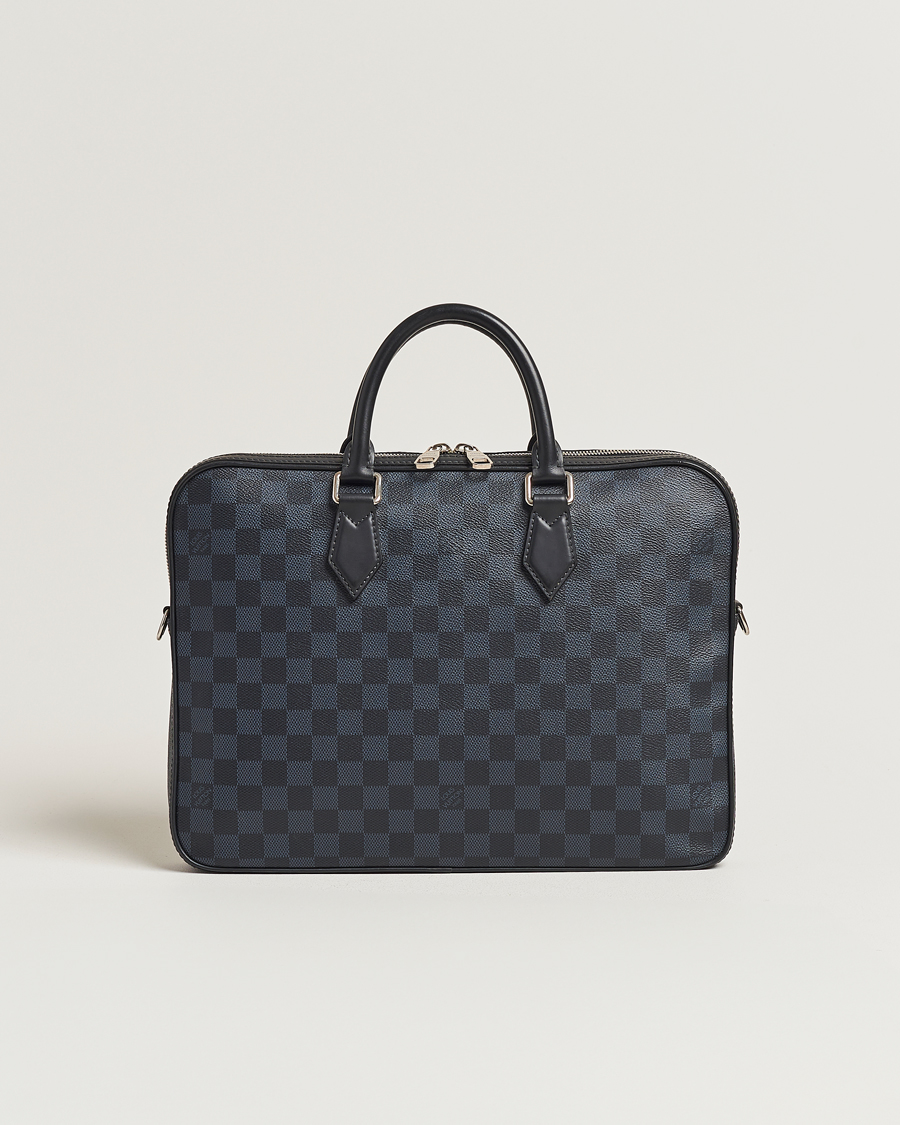 Men | Louis Vuitton Pre-Owned Dandy Slim Briefcase Damier Navy | Louis Vuitton Pre-Owned | Dandy Slim Briefcase Damier Navy