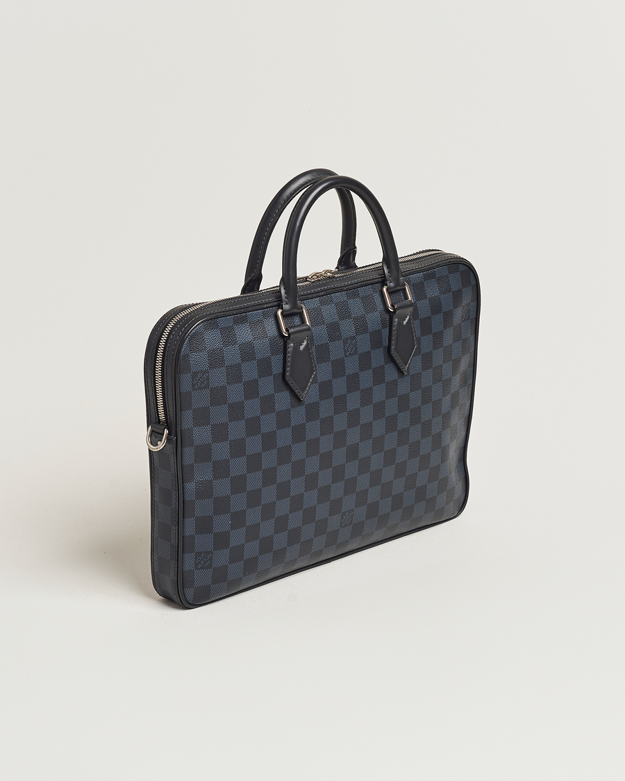 Men | Louis Vuitton Pre-Owned Dandy Slim Briefcase Damier Navy | Louis Vuitton Pre-Owned | Dandy Slim Briefcase Damier Navy