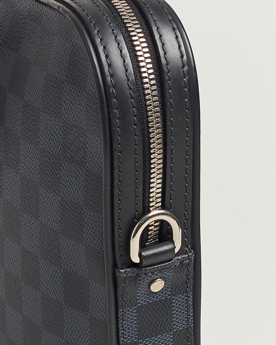 Men | Louis Vuitton Pre-Owned Dandy Slim Briefcase Damier Navy | Louis Vuitton Pre-Owned | Dandy Slim Briefcase Damier Navy