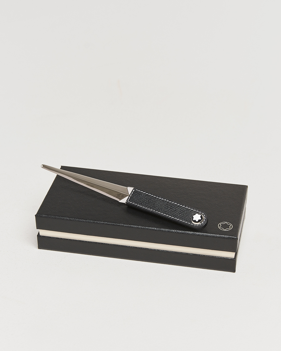Men | Home | Montblanc | Letter Opener in Steel and Leather Black