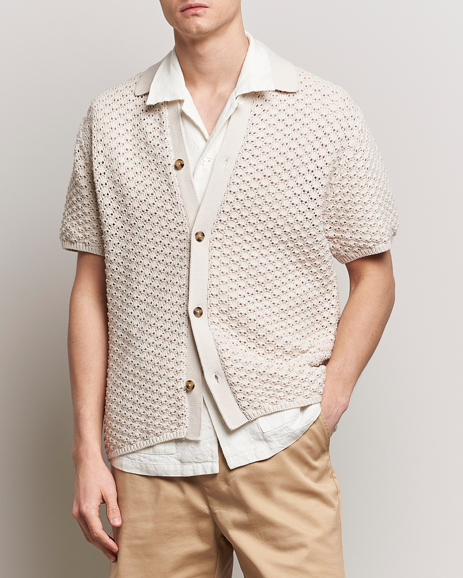 Men | Shirts | LES DEUX | Gideon Knitted Shirt Ivory