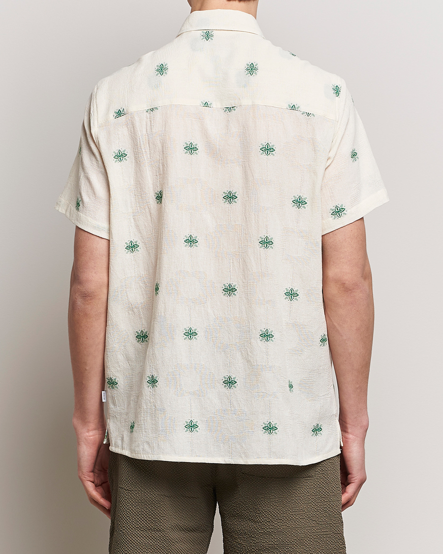 Men | Shirts | LES DEUX | Ira Short Sleeve Embroidery Cotton Shirt Ivory