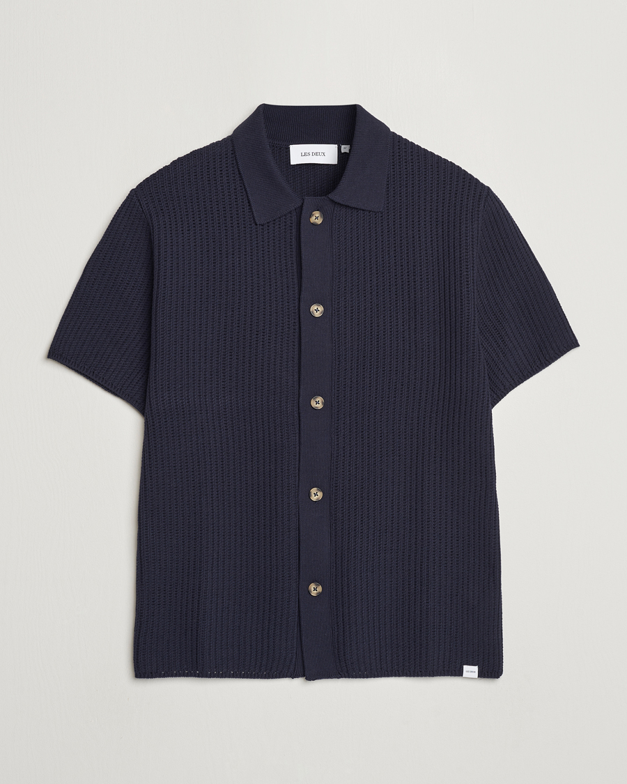 Men | Shirts | LES DEUX | Gustavo Knitted Shirt Dark Navy