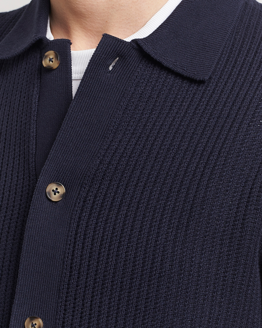 Men | Shirts | LES DEUX | Gustavo Knitted Shirt Dark Navy