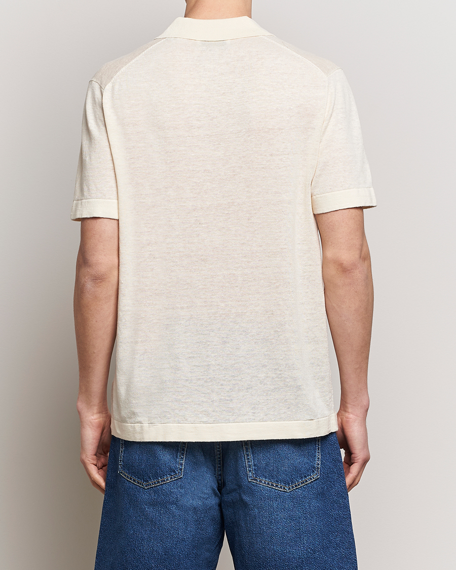 Men | Polo Shirts | LES DEUX | Emmanuel Linen/Cotton Polo Knit Ivory