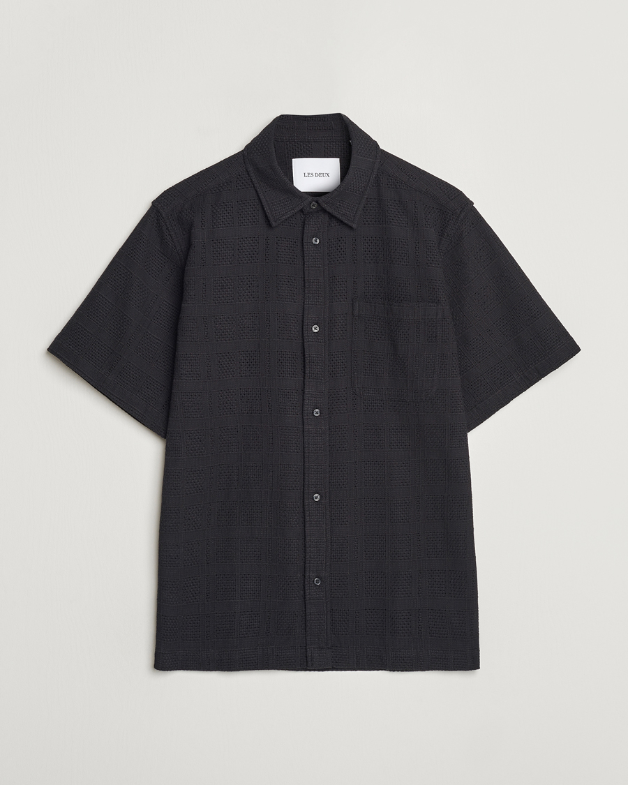 Men | Shirts | LES DEUX | Charlie Short Sleeve Knitted Shirt Black