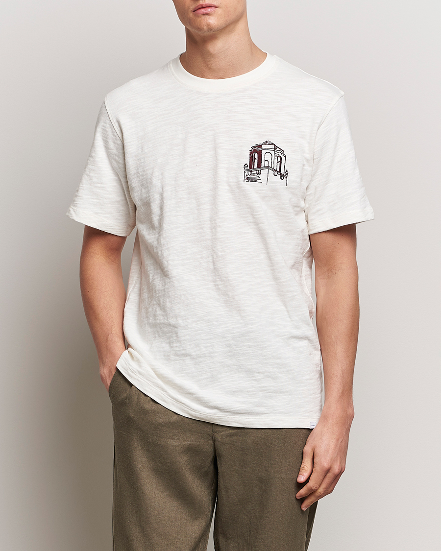Men | T-Shirts | LES DEUX | Hotel Embroidery T-Shirt Ivory