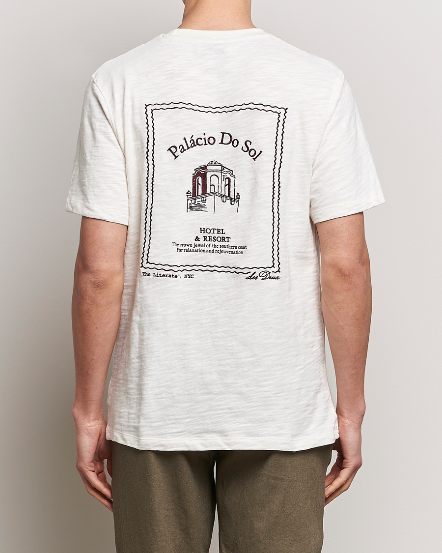 Men | T-Shirts | LES DEUX | Hotel Embroidery T-Shirt Ivory