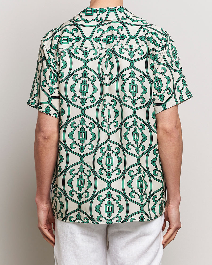 Men | Shirts | LES DEUX | Ornament Print Tencel Shirt Ivory/Green