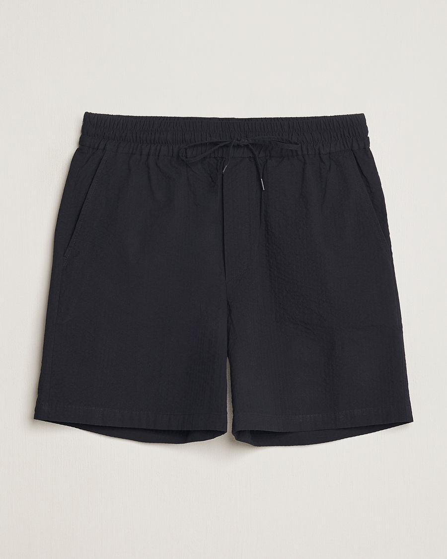 Men | Shorts | LES DEUX | Patrick Seersucker Shorts Black
