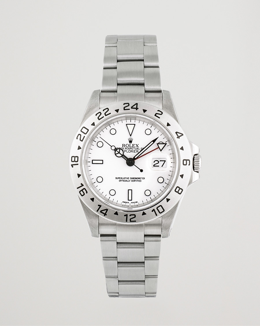 Men | Rolex Pre-Owned Explorer II 16570 Steel White Silver | Rolex Pre-Owned | Explorer II 16570 Steel White Silver