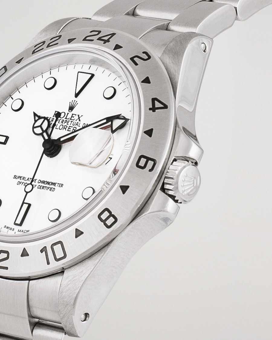 Men | Rolex Pre-Owned Explorer II 16570 Steel White Silver | Rolex Pre-Owned | Explorer II 16570 Steel White Silver