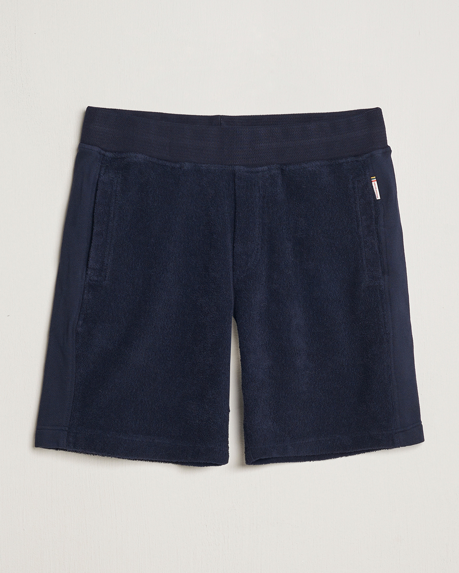 Men | Shorts | Orlebar Brown | Afador Mix Texture Towelling Shorts Night Iris