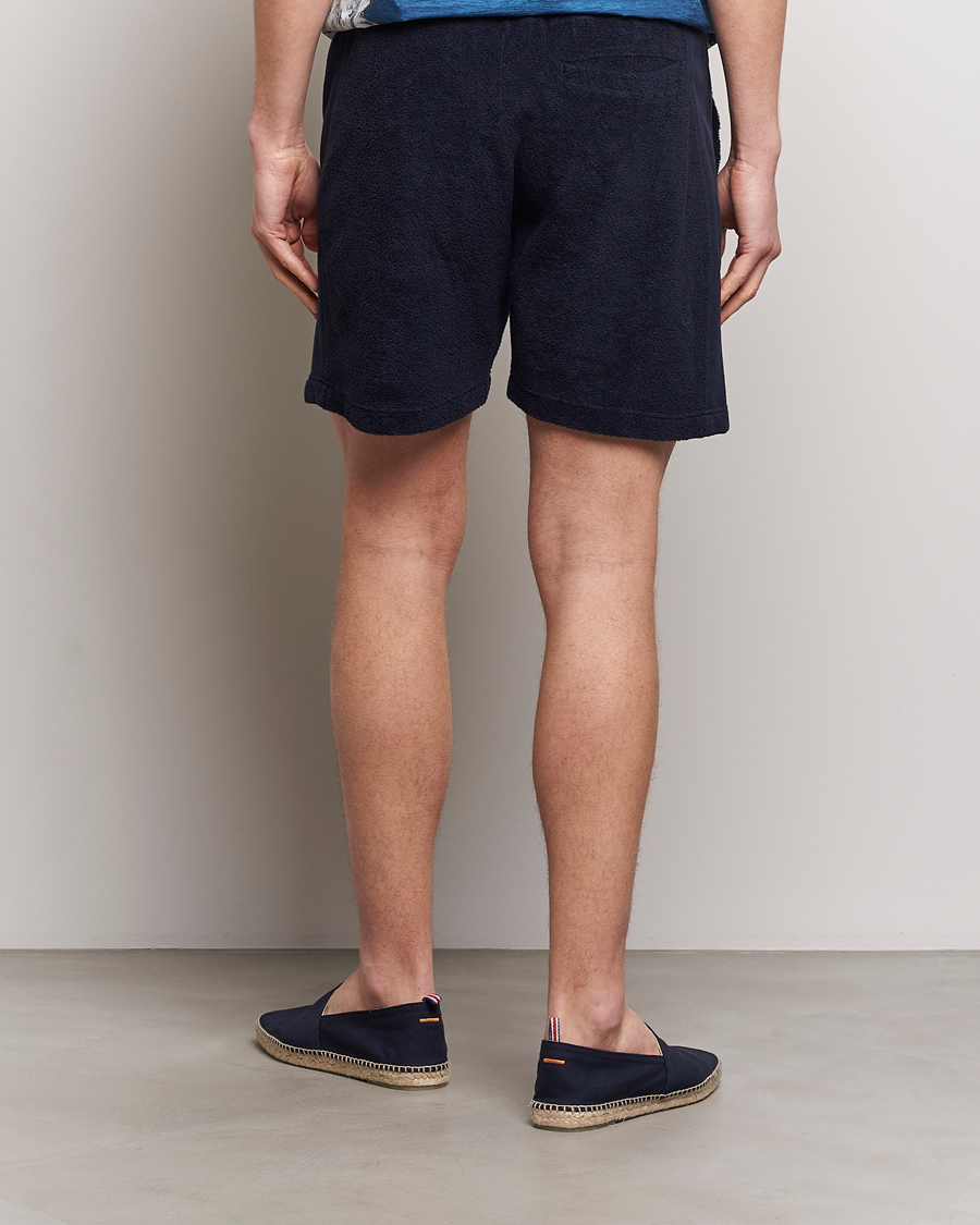 Men | Shorts | Orlebar Brown | Afador Mix Texture Towelling Shorts Night Iris