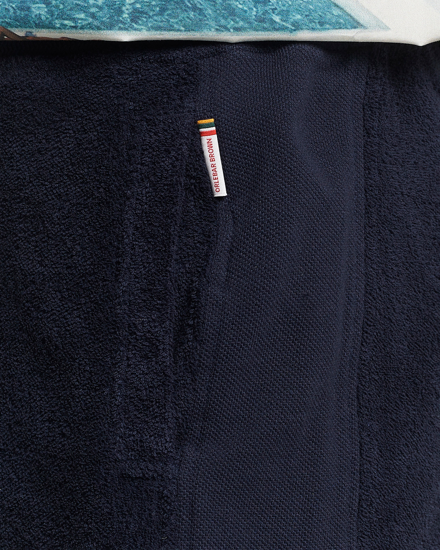 Men | Shorts | Orlebar Brown | Afador Mix Texture Towelling Shorts Night Iris