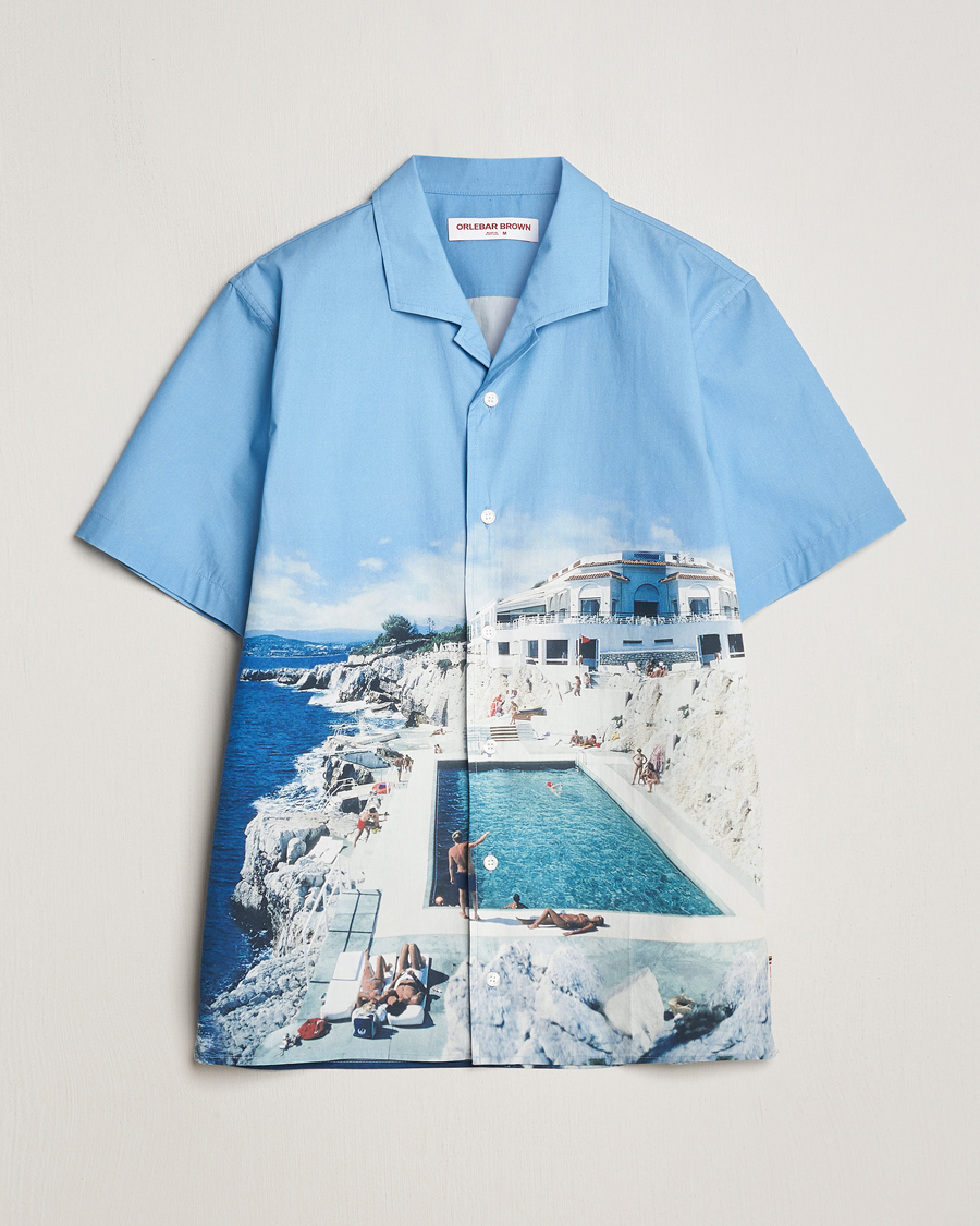 Men | Shirts | Orlebar Brown | Hibbert Photographic Roc Pool Shirt Blue