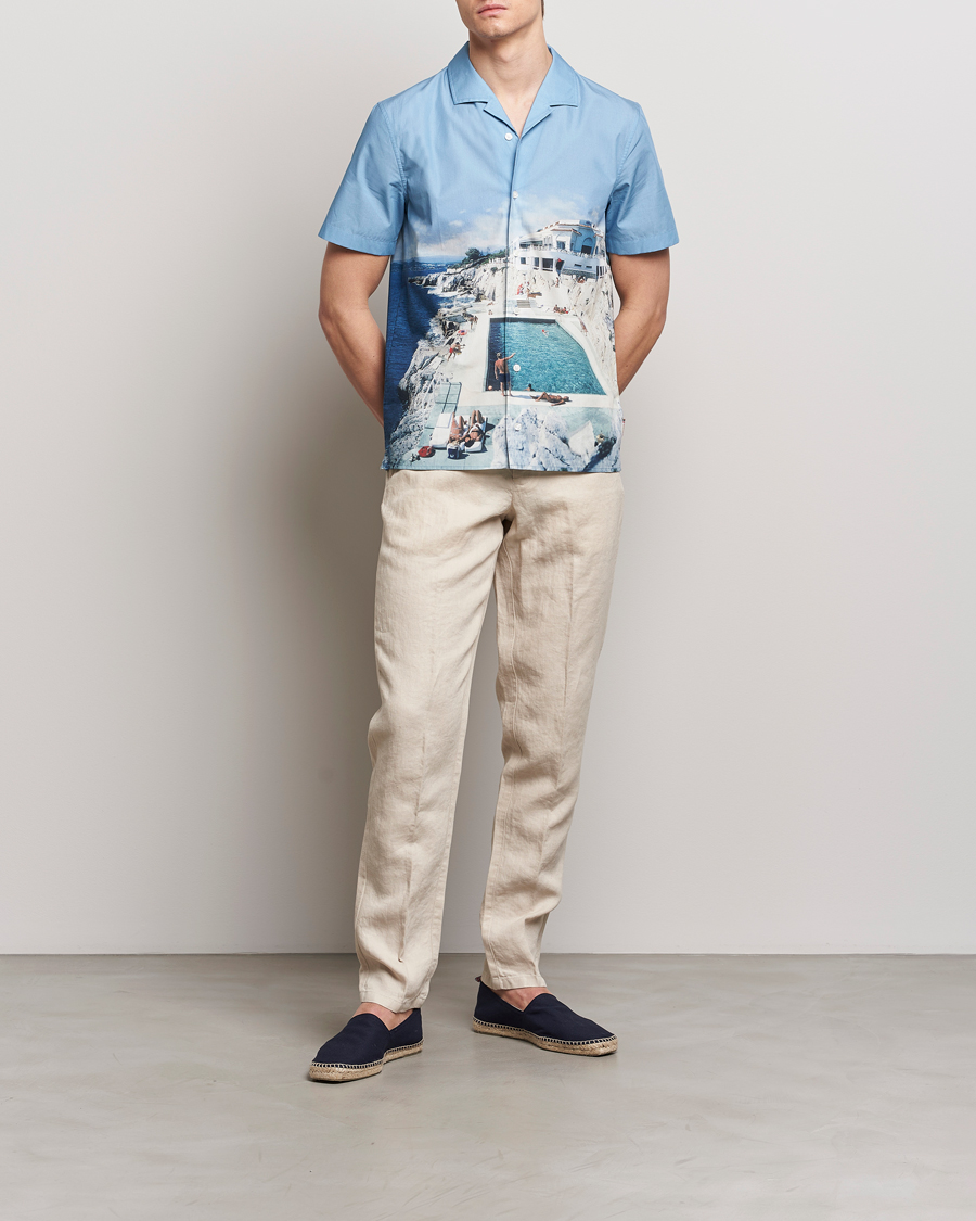Men | Shirts | Orlebar Brown | Hibbert Photographic Roc Pool Shirt Blue