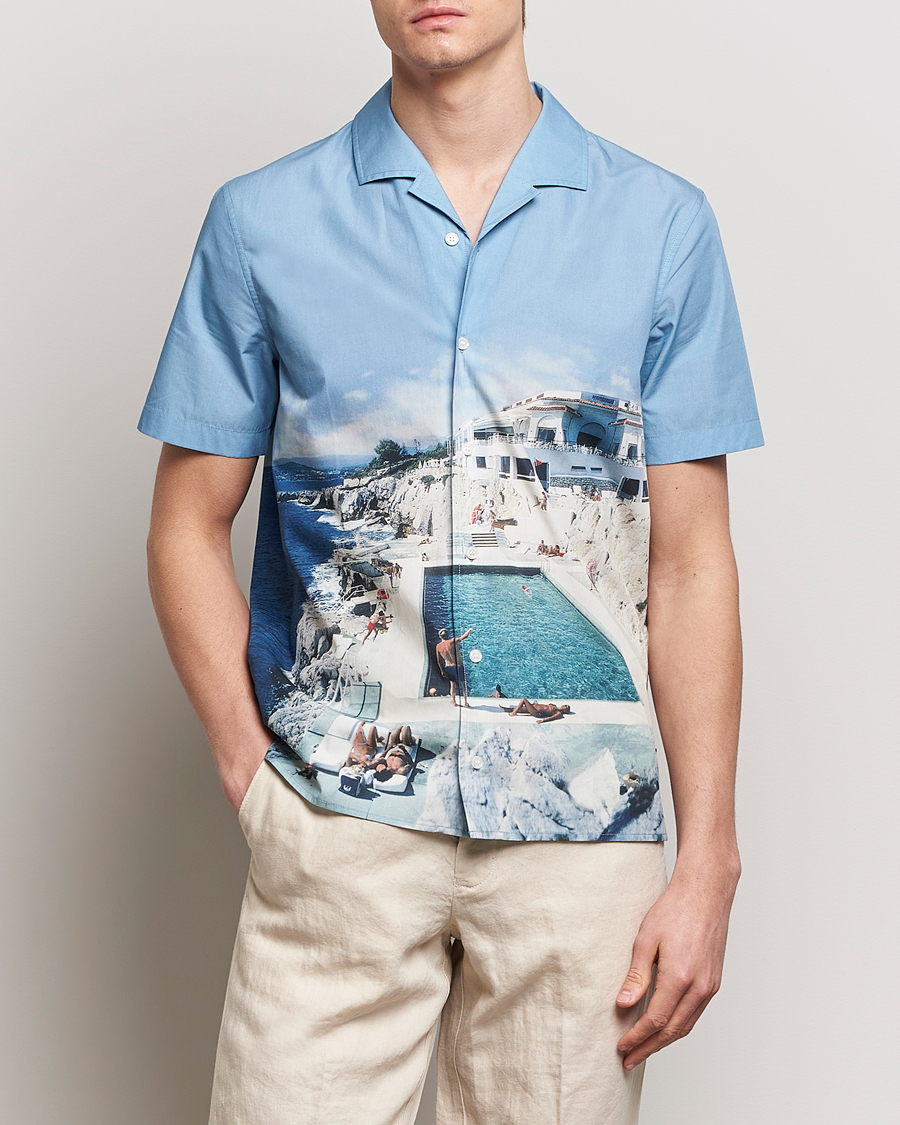 Men | Shirts | Orlebar Brown | Hibbert Photographic Roc Pool Shirt Blue