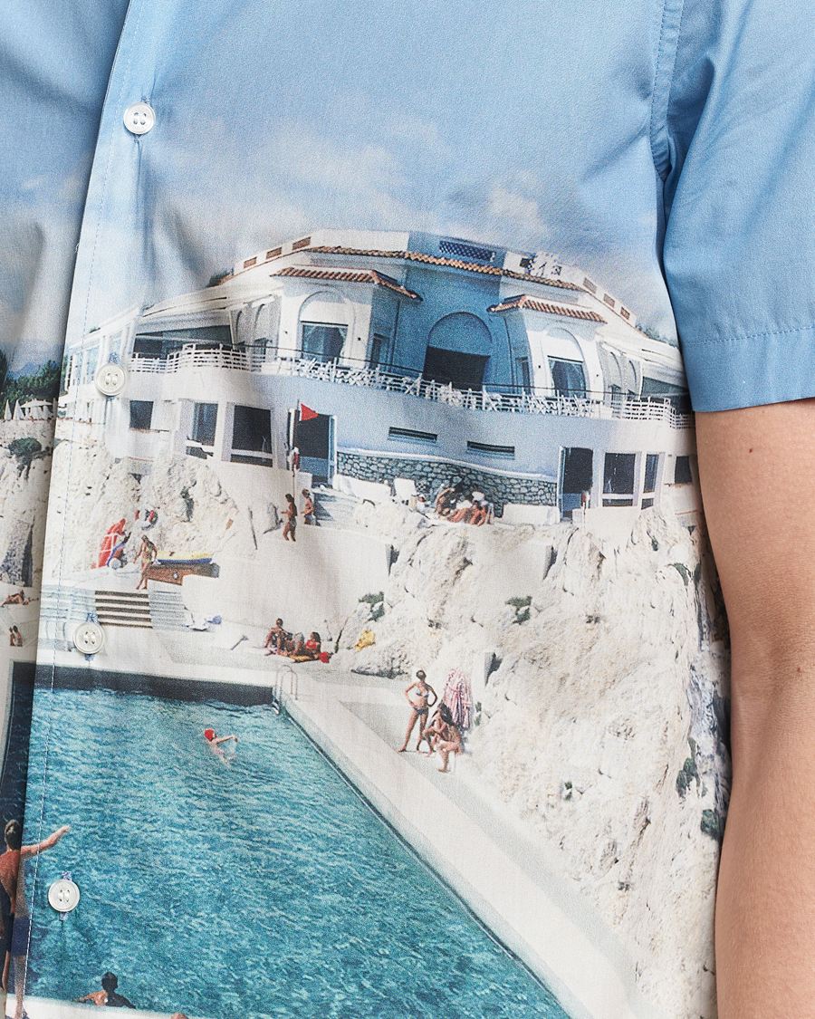 Men | Shirts | Orlebar Brown | Hibbert Photographic Roc Pool Shirt Blue