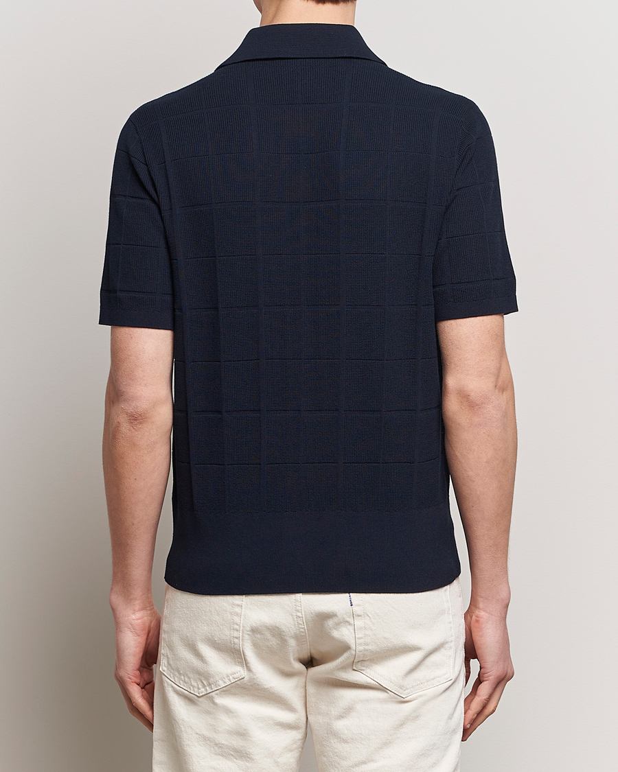 Men | Polo Shirts | Tiger of Sweden | Araawen Short Sleeve Knitted Polo Light Ink