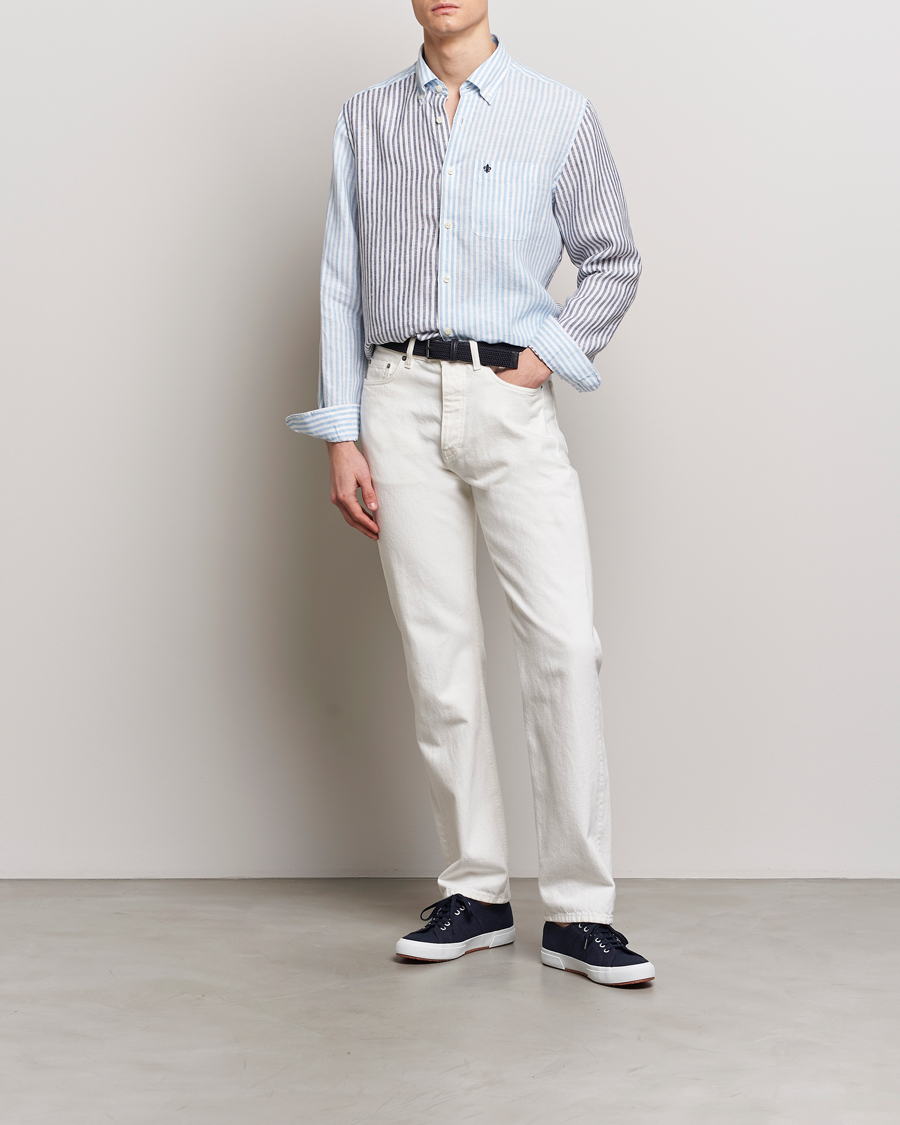 Men | Shirts | Morris | Douglas Linen Mix Shirt Blue