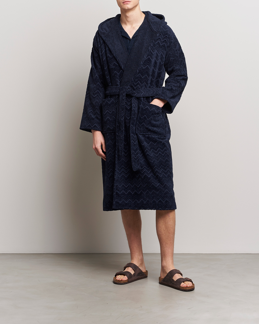 Men | Pyjamas & Robes | Missoni Home | Chalk Bath Robe Navy