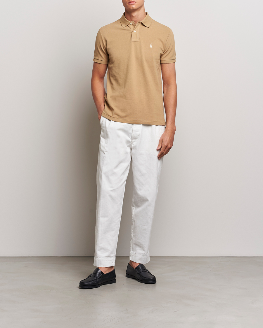 Men | Polo Shirts | Polo Ralph Lauren | Custom Slim Fit Polo Café Tan