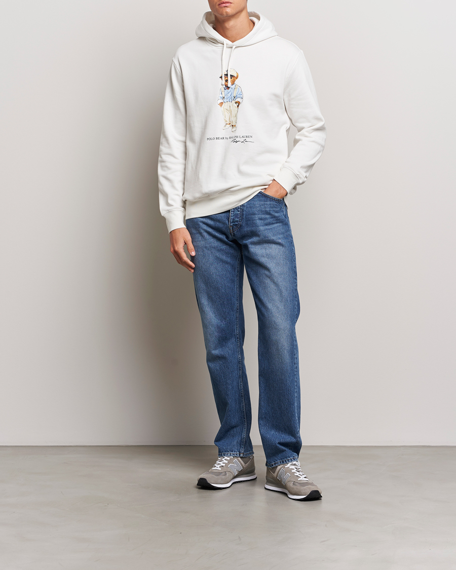 Men | Sweaters & Knitwear | Polo Ralph Lauren | Printed Hemingway Bear Hoodie Deckwash White
