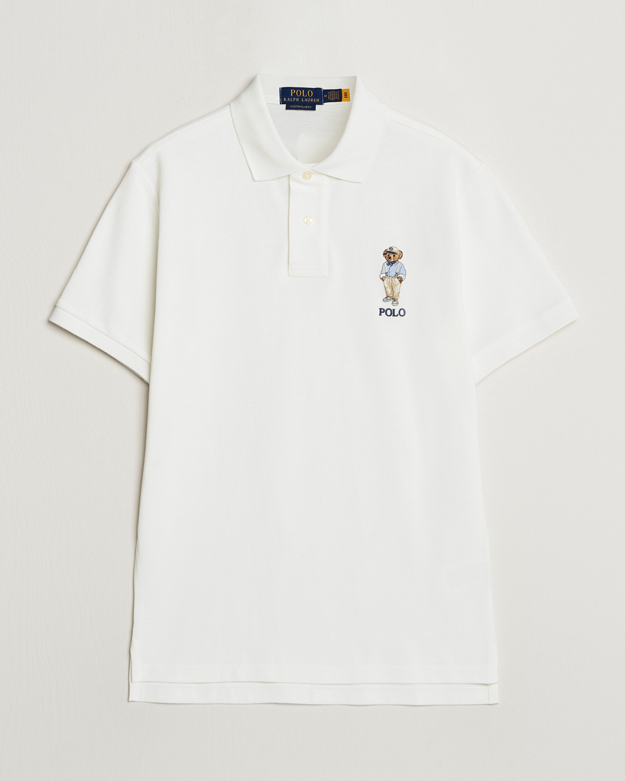 Men | Polo Shirts | Polo Ralph Lauren | Custom Slim Fit Bear Polo Deckwash White