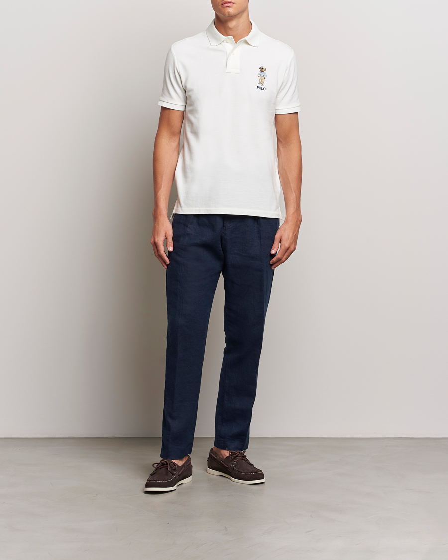 Men | Polo Shirts | Polo Ralph Lauren | Custom Slim Fit Bear Polo Deckwash White