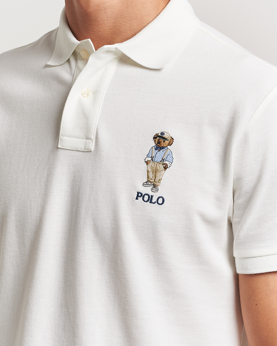 Men | Polo Shirts | Polo Ralph Lauren | Custom Slim Fit Bear Polo Deckwash White
