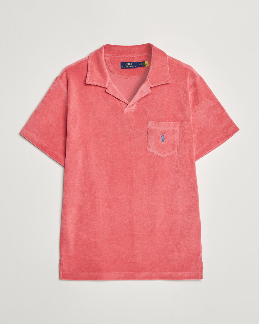 Men | Polo Shirts | Polo Ralph Lauren | Cotton Terry Open Collar Polo Adirondack Red