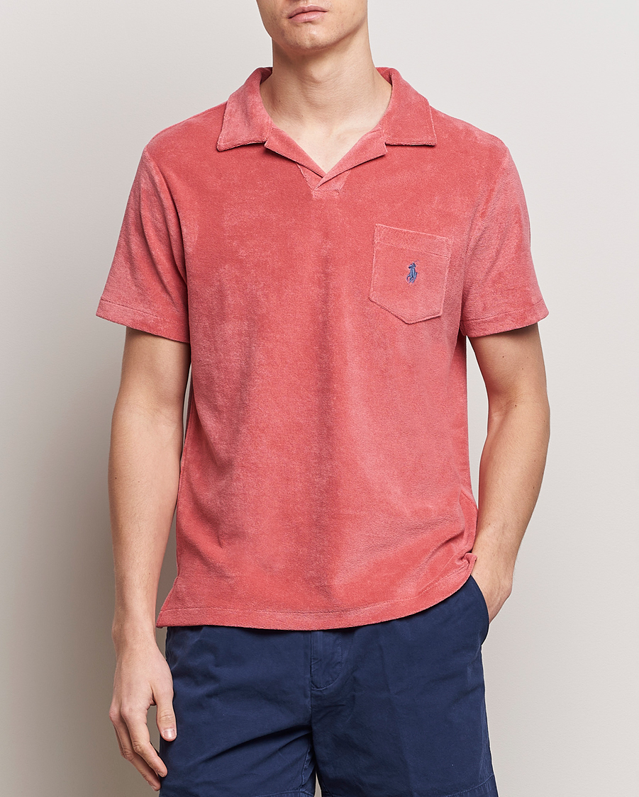 Men | Polo Shirts | Polo Ralph Lauren | Cotton Terry Open Collar Polo Adirondack Red