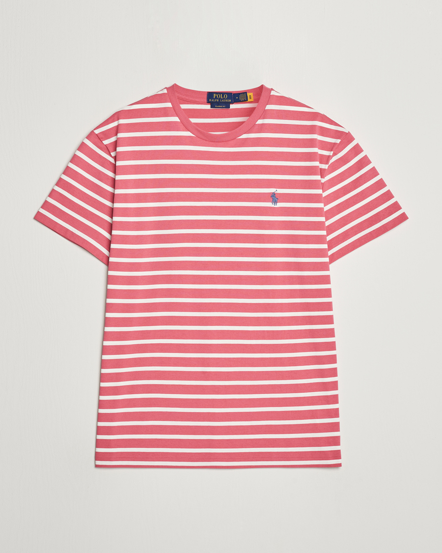 Men | T-Shirts | Polo Ralph Lauren | Striped Crew Neck T-Shirt Adirondack Red/Nevis