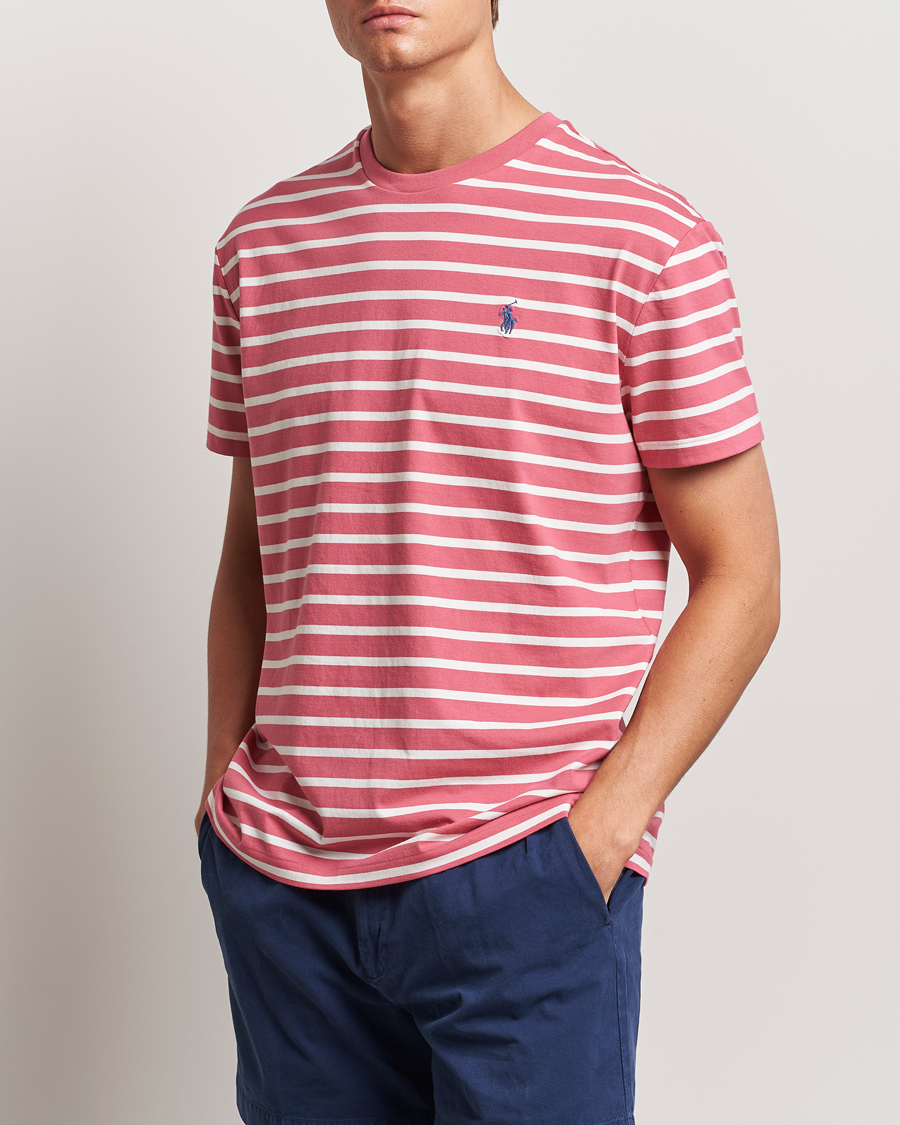 Men | T-Shirts | Polo Ralph Lauren | Striped Crew Neck T-Shirt Adirondack Red/Nevis