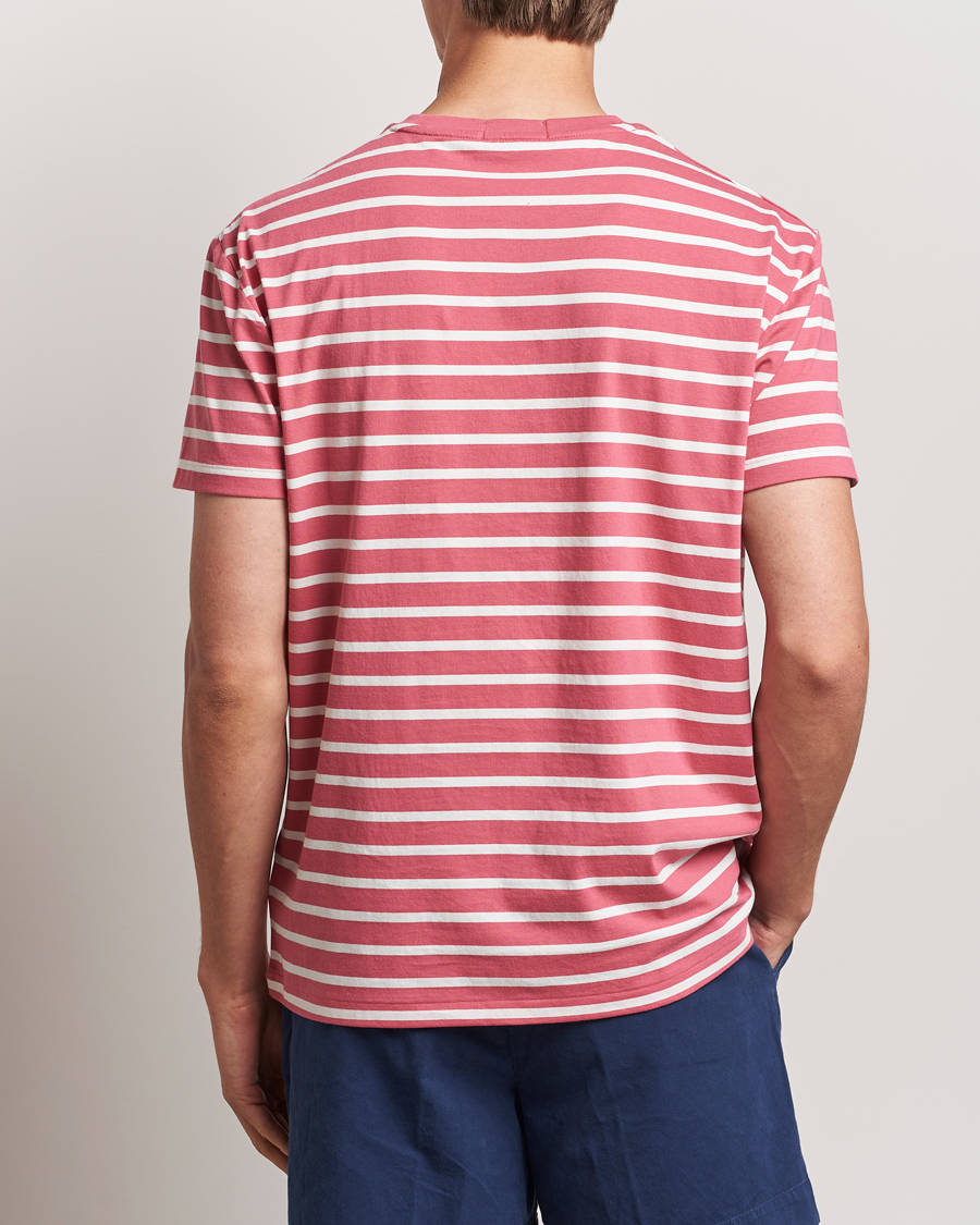 Men | T-Shirts | Polo Ralph Lauren | Striped Crew Neck T-Shirt Adirondack Red/Nevis