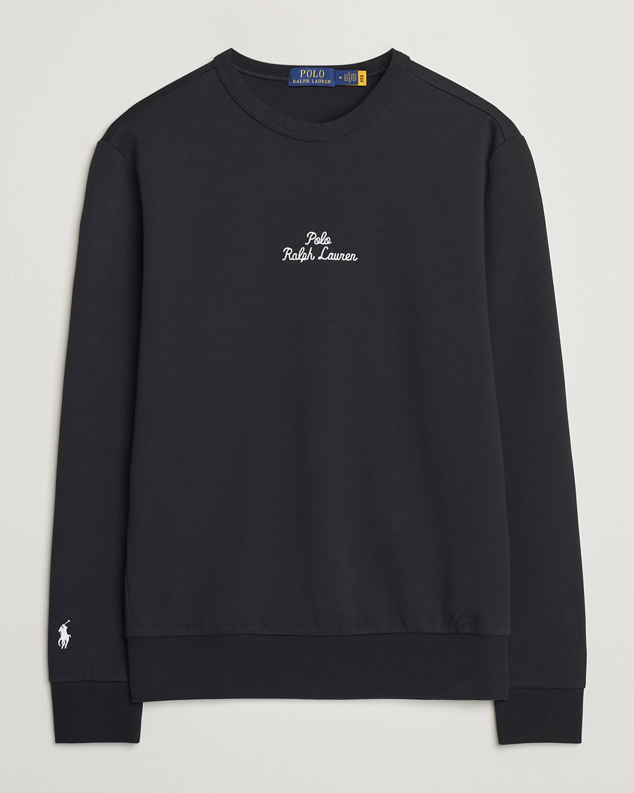 Men | Sweaters & Knitwear | Polo Ralph Lauren | Center Logo Crew Neck Sweatshirt Black