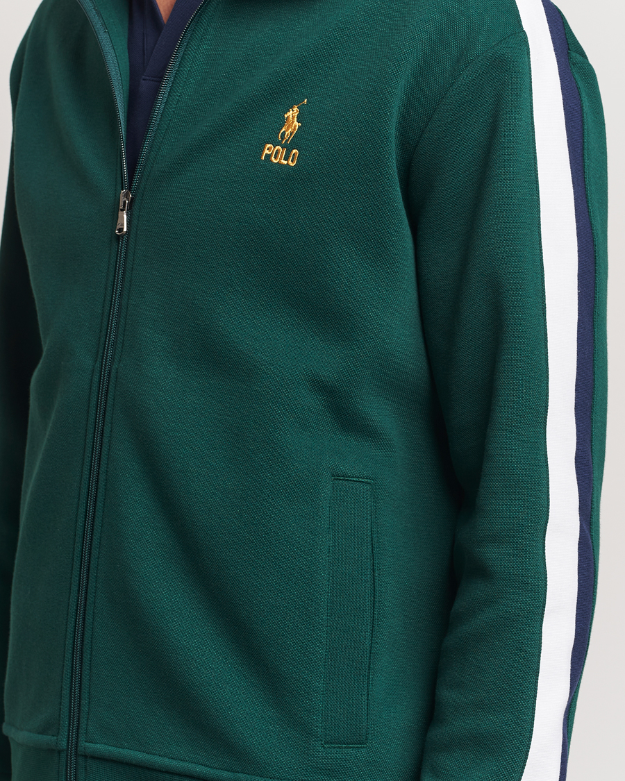 Men | Sweaters & Knitwear | Polo Ralph Lauren | Double Knit Taped Track Jacket Moss Agate