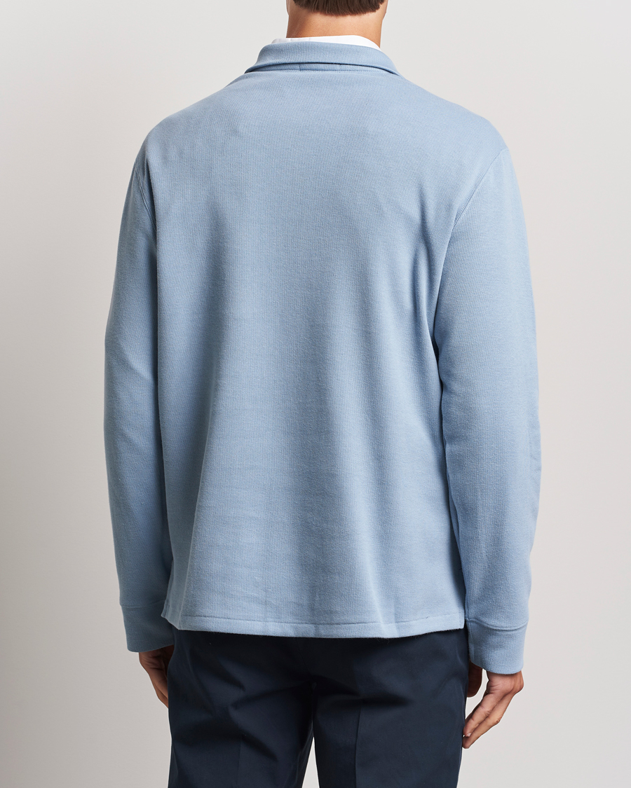 Men | Sweaters & Knitwear | Polo Ralph Lauren | Double Knit Jaquard Half Zip Sweater Vessel Blue