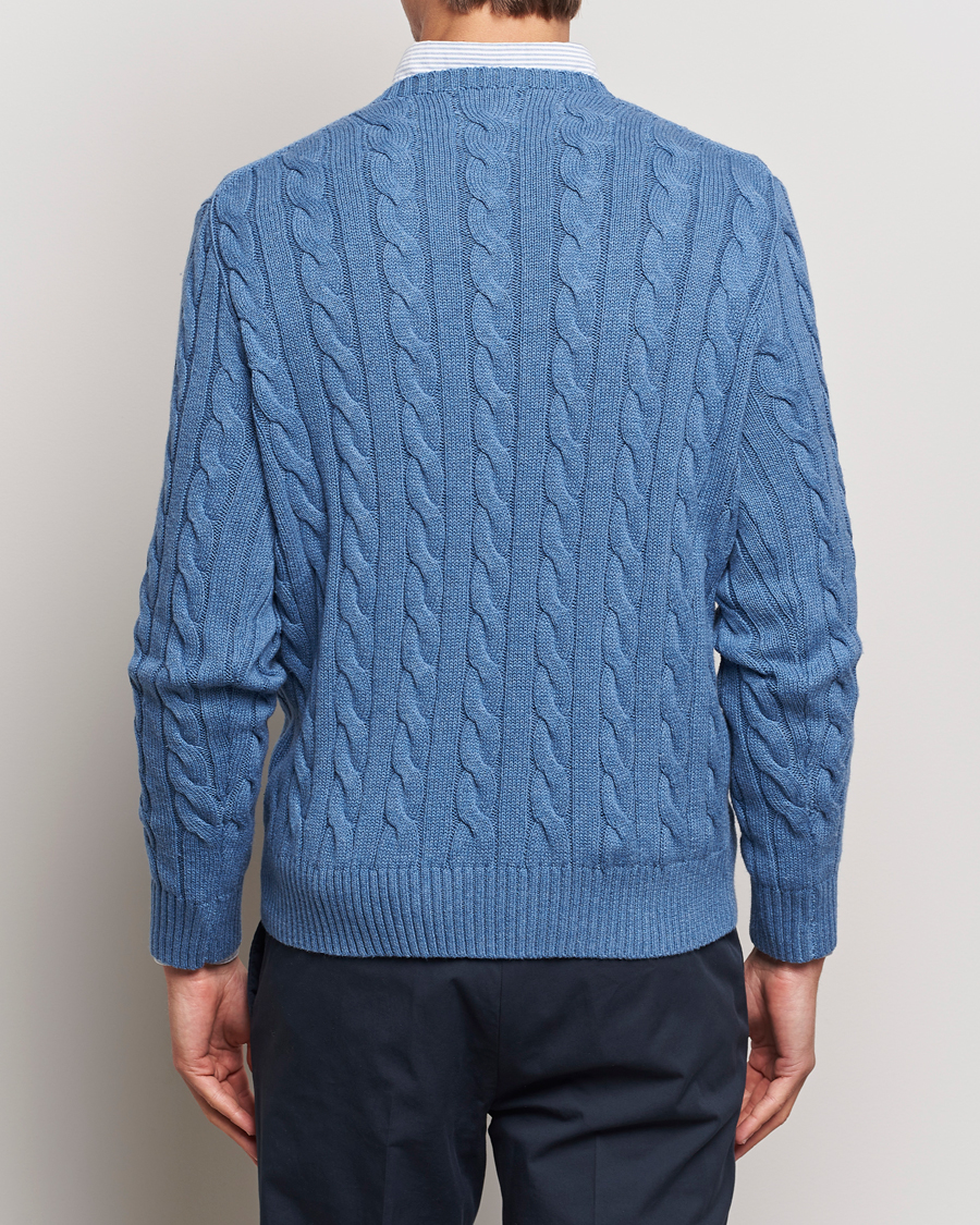 Men | Sweaters & Knitwear | Polo Ralph Lauren | Cotton Cable Pullover Lake Heather
