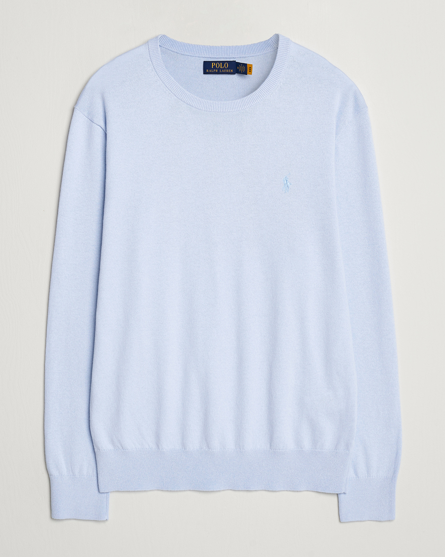 Men | Sweaters & Knitwear | Polo Ralph Lauren | Cotton/Cashmere Crew Neck Pullover Oxford Blue